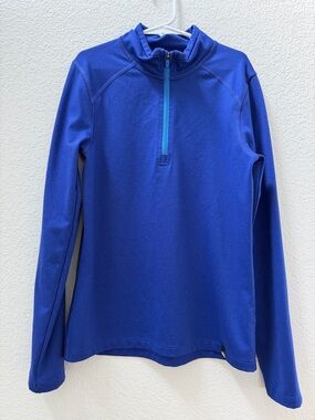 REI Unisex Kids cobalt blue pullover quarter zip long sleeve size 10-12